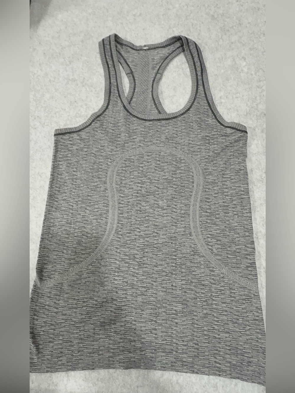 Lululemon Swiftly Tech Racerback Tank Top Black White Heather Women’s Size 6